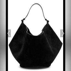 KHAITE Lotus Black Suede Women's Bag tote medium